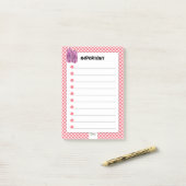 レッド水玉模様レッドワインダイヤモンド重要 ポストイット (デスク上)