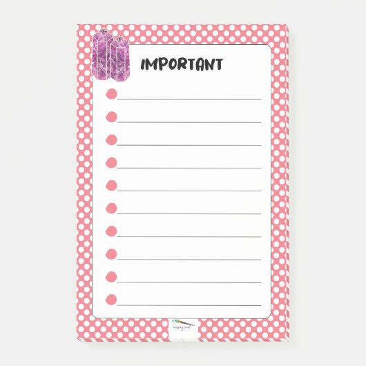 レッド水玉模様レッドワインダイヤモンド重要 ポストイット (正面)