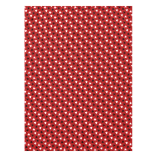 レッド水玉模様レースハート テーブルクロス (正面)