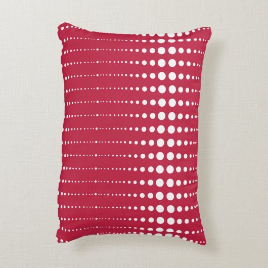 レッド水玉模様、水玉模様、レトロ、レトロ水玉模様 アクセントクッション (裏面(縦))