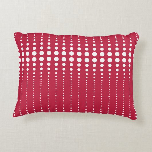 レッド水玉模様、水玉模様、レトロ、レトロ水玉模様 アクセントクッション (裏面)