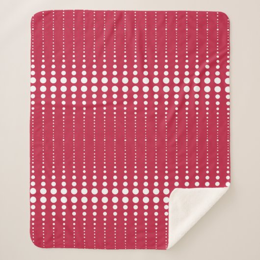 レッド水玉模様、水玉模様、レトロ、レトロ水玉模様 シェルパブランケット (正面)