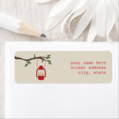 レッド油ランタンキャンプ住所 シール (インサイチュ)