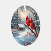 レッド深紅色オーナメント メタルオーナメント (正面左)