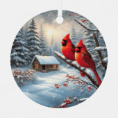 レッド深紅色オーナメント メタルオーナメント (正面)