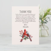 レッド深紅色ズバーズウィメンズ誕生日 サンキューカード (スタンド正面)