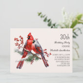 レッド深紅色ズベリー30th誕生日 招待状 (スタンド正面)