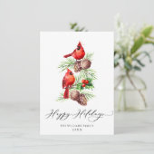 レッド深紅色ズホリーベリークリスマスグリーティング シーズンカード (スタンド正面)