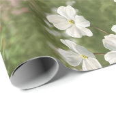 レッド深紅色バードハウスフラワーガーデン ラッピングペーパー (ロールコーナー)