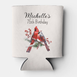 レッド深紅色75th誕生日 缶クーラー