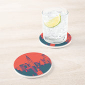 レッド点々のあるレトロスタイルアポップ・アートのートニューヨークシティ コースター (側面)