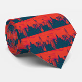 レッド点々のあるレトロスタイルアポップ・アートのートニューヨークシティ ネクタイ (ロール)