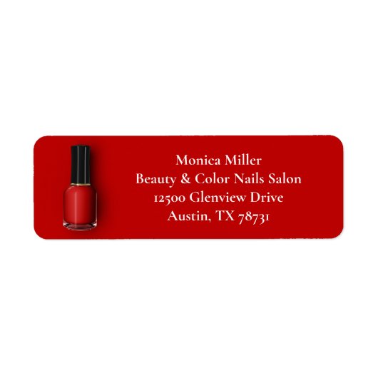レッド爪、 ネイルポカスタムラン美しいサロン差出人住所 ラベル (正面)
