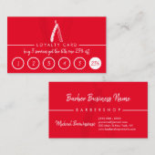 レッド理容師コイフラーヘアドレスサーディスカウントロイヤリティ 名刺 (正面/裏面)