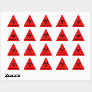 レッド生物学的災害［有害物質］警告のラベルハロウィーンの小道具 三角形シール
