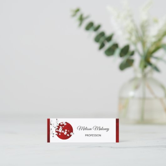 レッド白黒さくらんぼブロッサムライジングサン スキニー名刺 (スタンド正面)