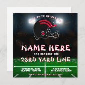 レッド白黒アトランタサッカーチーム誕生日 招待状 (正面/裏面)