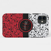 レッド白黒ダマスク級携帯電話5ケース Case-Mate iPhoneケース (裏面(横))