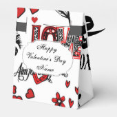 レッド白黒バレンタインモチーフお願いボックス フェイバーボックス (裏面サイド)