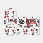 レッド白黒バレンタインモチーフお願いボックス フェイバーボックス (折り畳みなし)