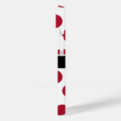 レッド白黒ビッグ水玉模様モノグラム Case-Mate iPhoneケース (裏面 / 左)