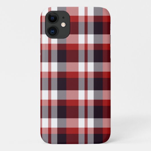 レッド白黒プレイド Case-Mate iPhoneケース (裏面)