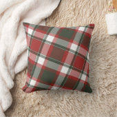 レッド白黒マドラスプレイドパターン クッション (ブランケット)