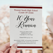 レッド白黒ミニマリスト10年クラス懇親会