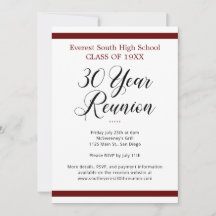 レッド白黒ミニマリスト30年クラス懇親会