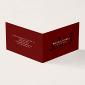 レッド白黒モノグラムミニマリストプレーン 名刺 (外部)