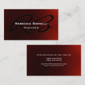 レッド白黒モノグラム管理者名刺 名刺 (正面/裏面)