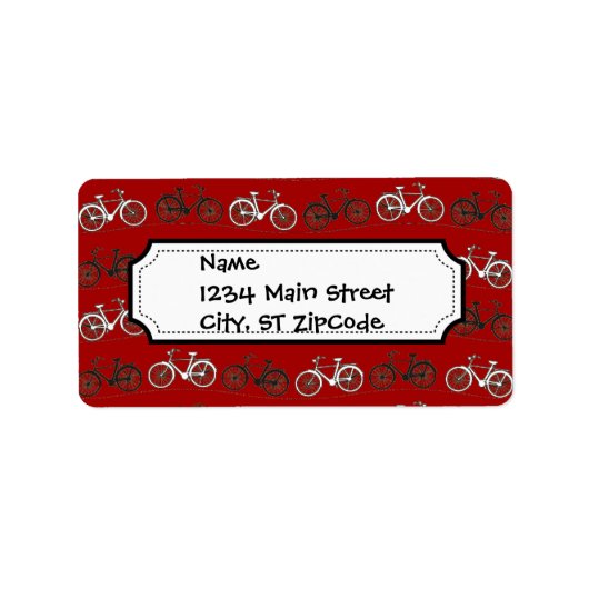 レッド白黒ヴィンテージ自転車自転車サイクリング ラベル (正面)
