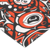 レッド白黒抽象芸術ハイダ顔先住民アート ショートテーブルランナー (コーナー)