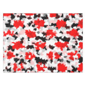レッド白黒迷彩柄抽象デザイン テーブルクロス (正面(横))