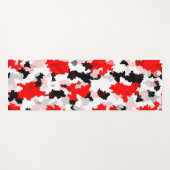 レッド白黒迷彩柄抽象デザイン ヨガマット (正面(横))