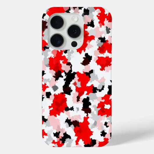 レッド白黒迷彩柄抽象デザイン Case-Mate iPhoneケース (裏面)