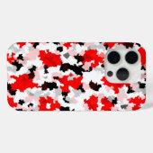 レッド白黒迷彩柄抽象デザイン Case-Mate iPhoneケース (裏面 (横))