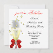 レッド白黒金ゴールド素晴らしい誕生日パーティー 招待状 (裏面)