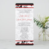 レッド白黒9x4ダマスクユニークズ結婚ズ 招待状 (スタンド正面)