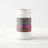レッド瞑想フラクタル抽象芸術 ビールジョッキ (中央)