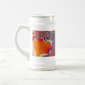 レッド瞑想フラクタル抽象芸術 ビールジョッキ (左)