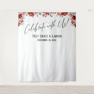 レッド祝フローラを連れて！写真の背景 タペストリー