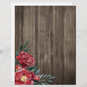 レッド秋フローラ&バーンウッドスクラップブック紙 (正面/裏面)