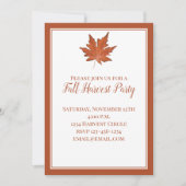 レッド秋紅葉エレガントクラシック収穫 招待状 (正面)
