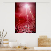 レッド稲妻プリント ポスター (キッチン)