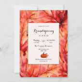 レッド紅葉カボプキンサンクスギビング 招待状 (正面)