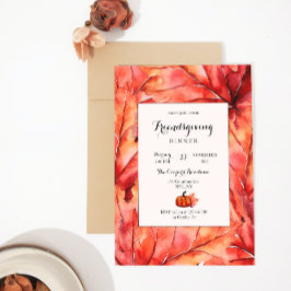 レッド紅葉カボプキンサンクスギビング 招待状