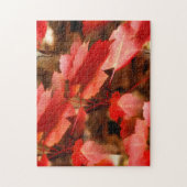 レッド紅葉油彩画自然アート ジグソーパズル (縦)