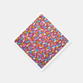 レッド紙吹雪紙ナプキンス スタンダードカクテルナプキン (角)