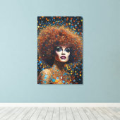 レッド素晴らしボンシェルドラッグクイーンポートレート キャンバスプリント (インサイチュ (ウッドフロア))